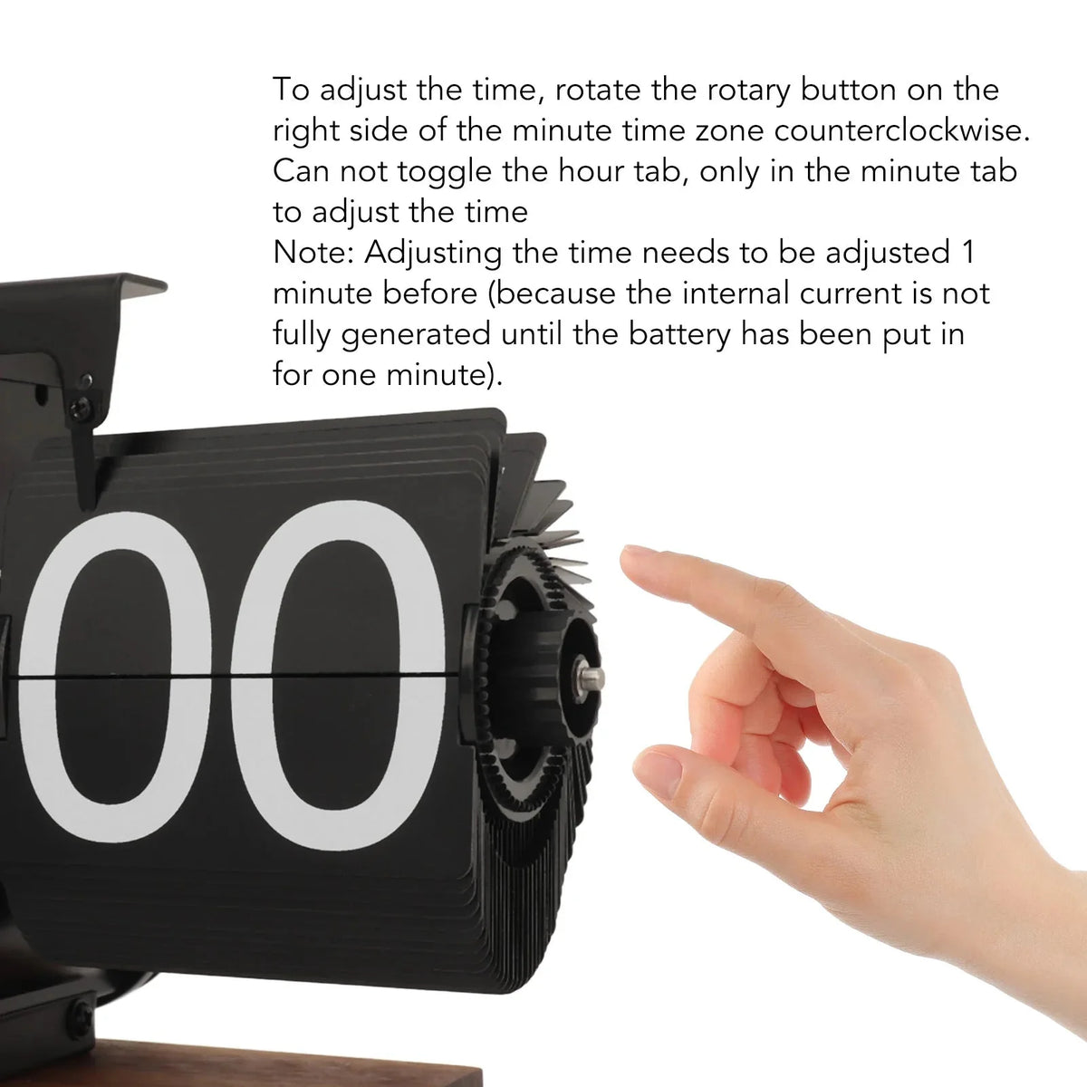 Flip Clock | Mechanical Flip Display & Large Numbers | Black Walnut ...
