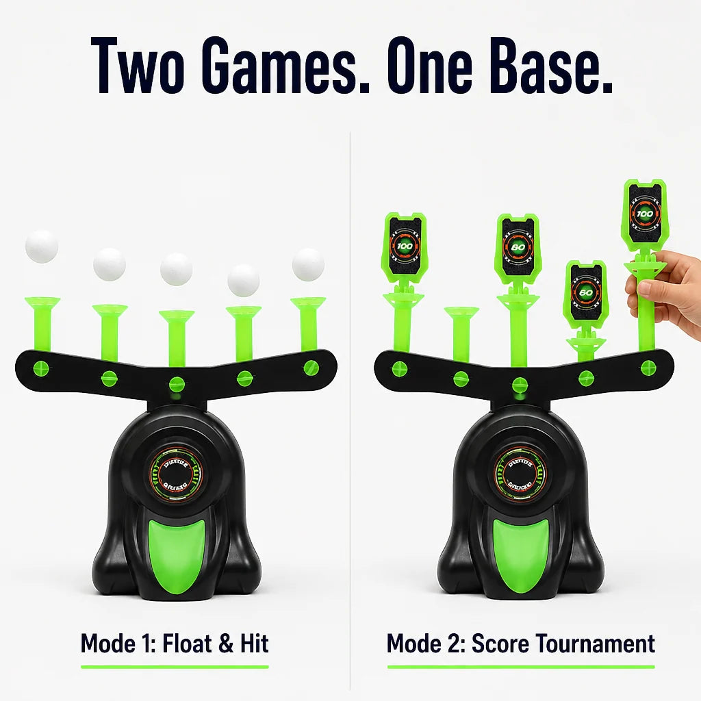 Floating Ball Skill Game Air-Powered Scorecard Targets