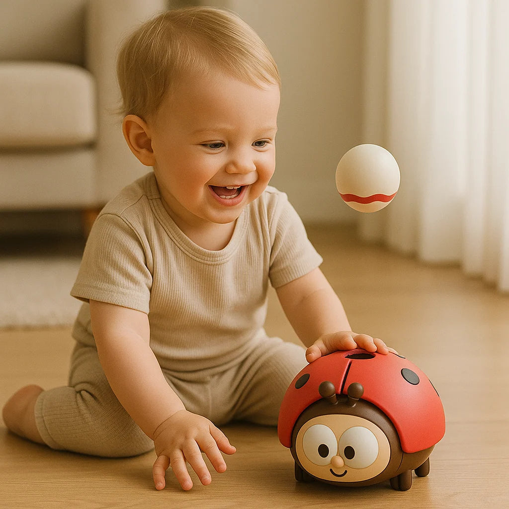 Floating Balloon Toy One-Button Battery-Powered Ladybug Design