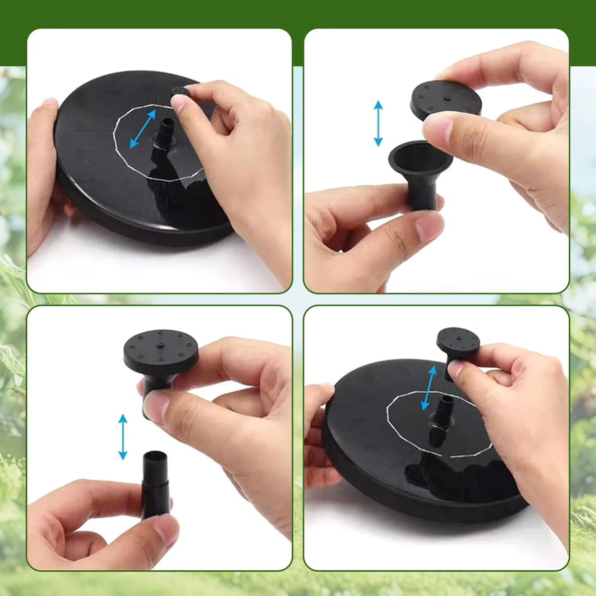 Floating Fountain Pump Solar-Powered & Interchangeable Nozzles