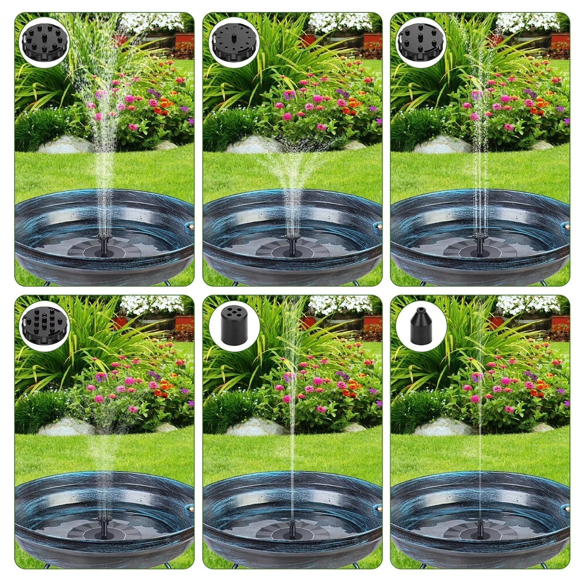 Floating Fountain Pump Solar-Powered & Interchangeable Nozzles