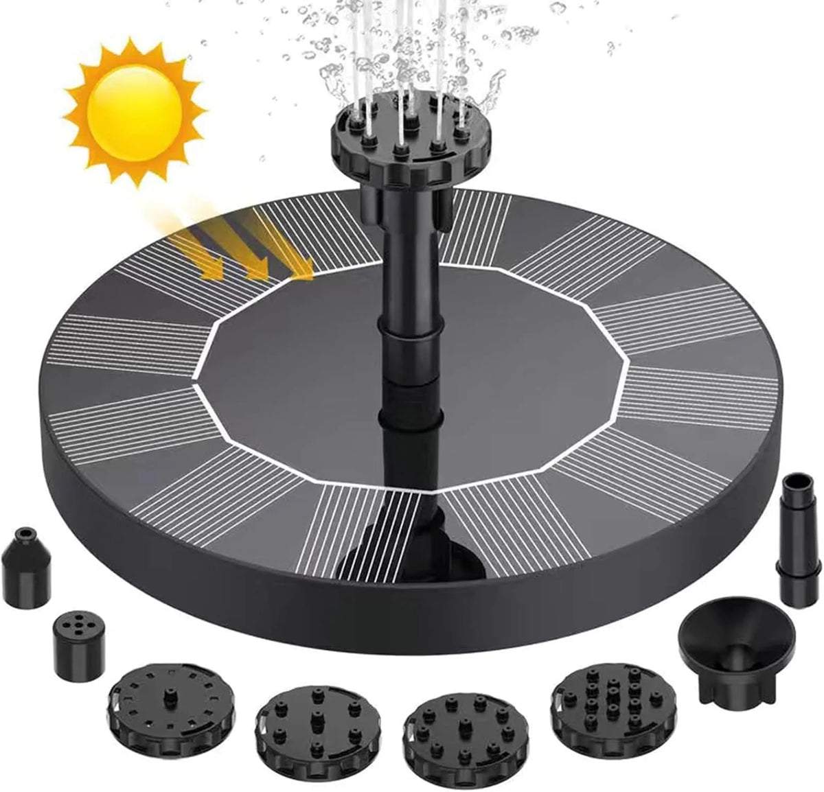 Floating Fountain Pump Solar-Powered & Interchangeable Nozzles