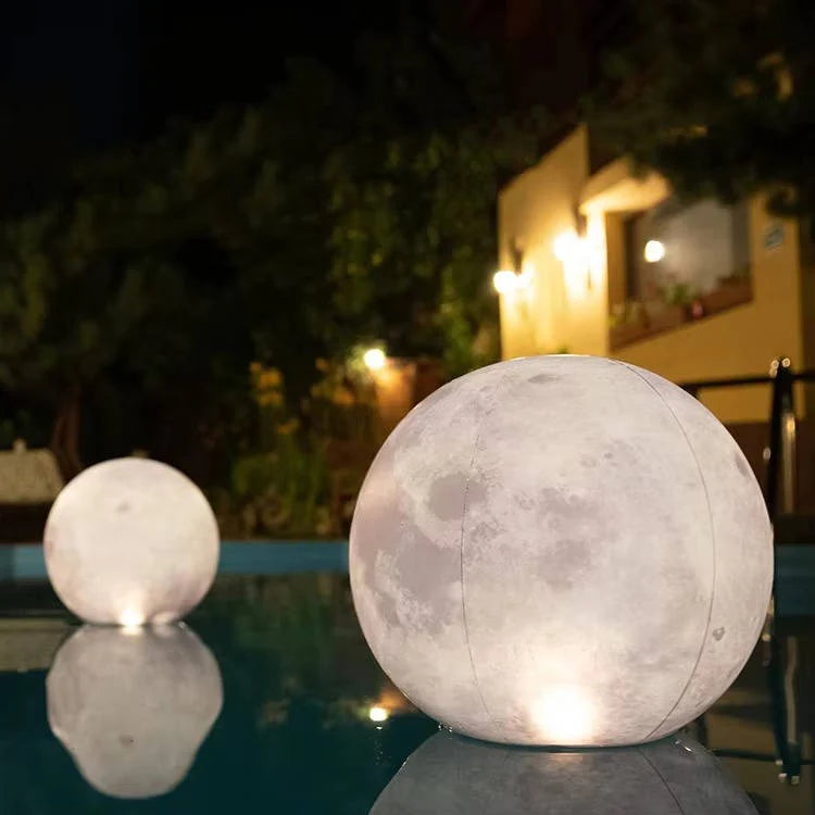 Floating Pool Light 14 Inch Full Moon Design Solar-Powered