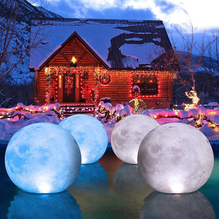 Floating Pool Light 14 Inch Full Moon Design Solar-Powered