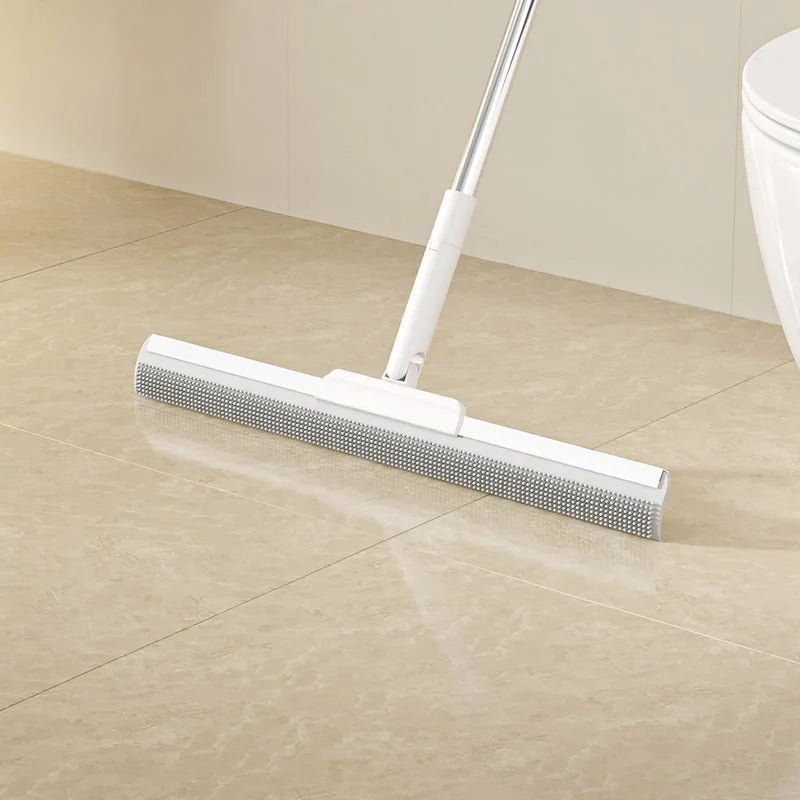 Floor Broom Silicone Bristles & Integrated Squeegee