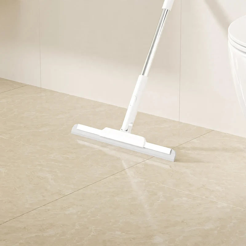 Floor Broom Silicone Bristles & Integrated Squeegee