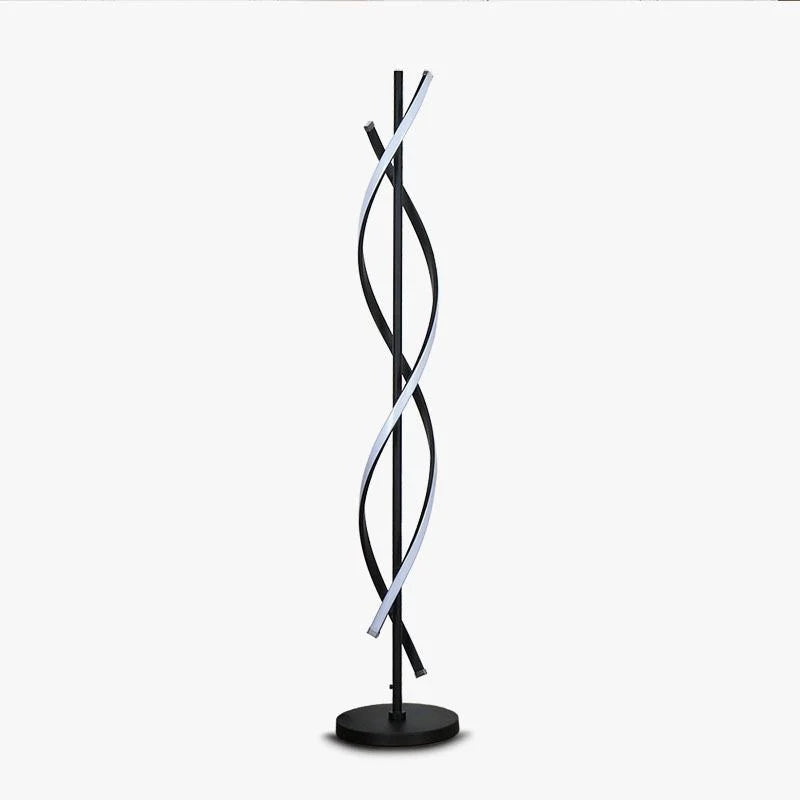 Floor Lamp Sculptural Spiral Design Dimmable LED-Compatible Lighting