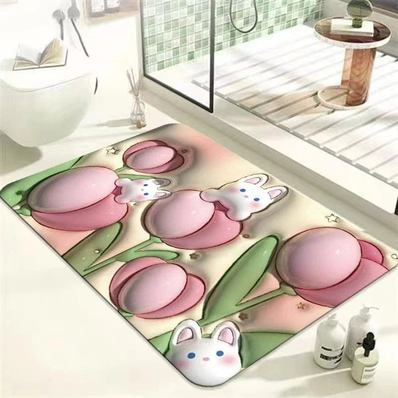 Floor Mat Microfiber Quick-Absorbent Non-Slip Backing