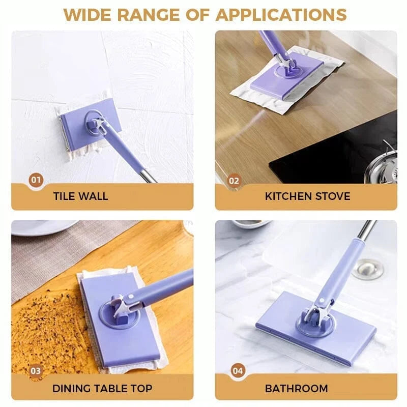 Floor Mop Hands-Free Cloth Switching 360 Degree Swivel