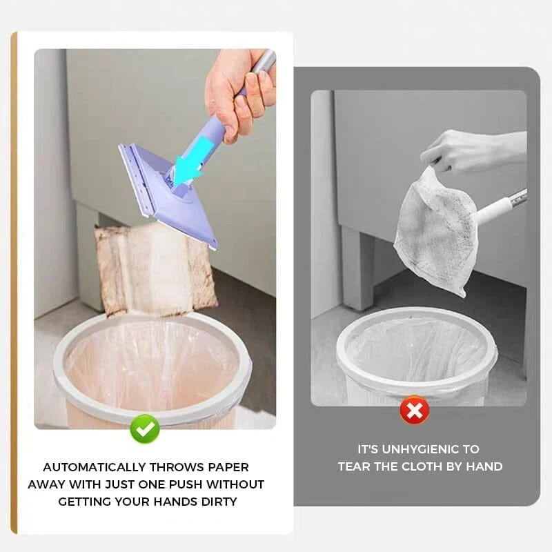Floor Mop Hands-Free Cloth Switching 360 Degree Swivel