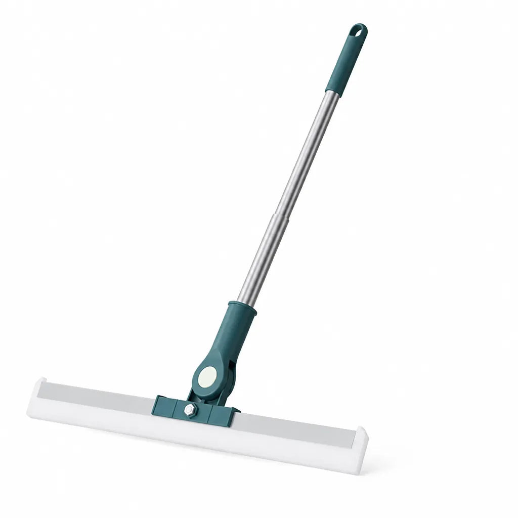 Floor Squeegee 180° Rotating Head Telescopic Handle Streak-Free Silicone