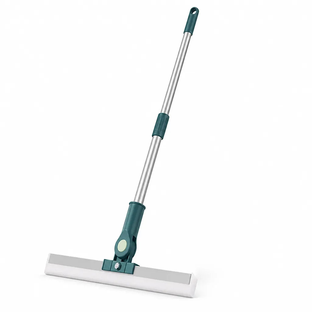 Floor Squeegee 180° Rotating Head Telescopic Handle Streak-Free Silicone