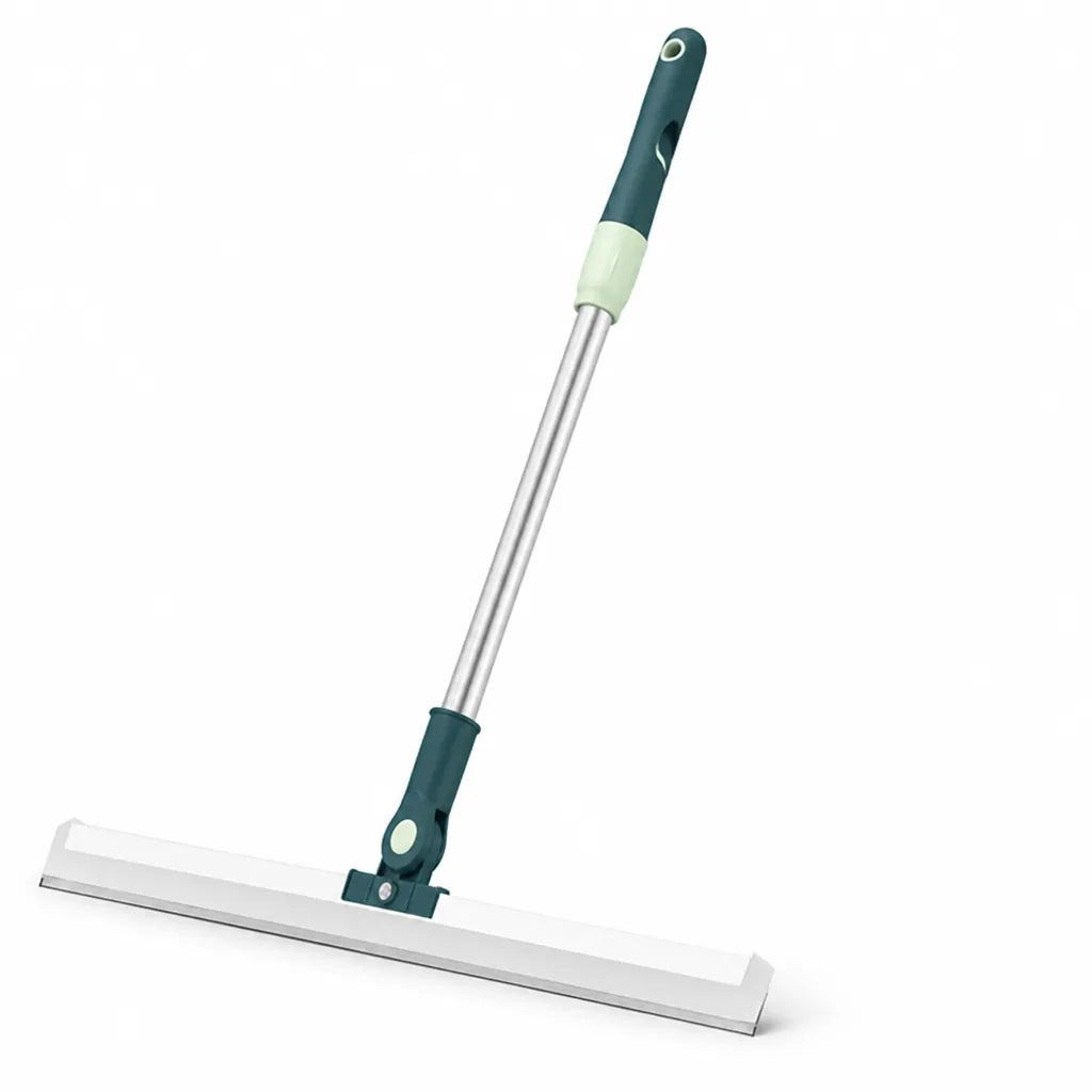 Floor Squeegee 180° Rotating Head Telescopic Handle Streak-Free Silicone