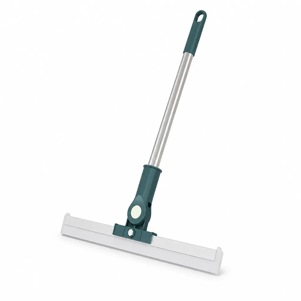 Floor Squeegee 180° Rotating Head Telescopic Handle Streak-Free Silicone