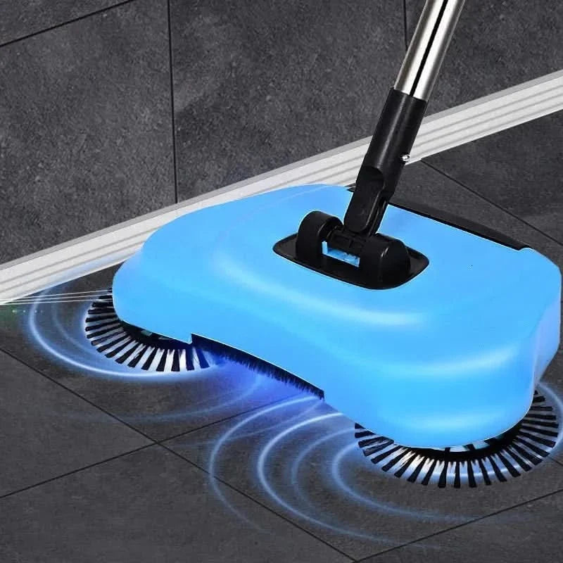 Floor Sweeper Manual Multi-Surface 360° Rotating Brushes