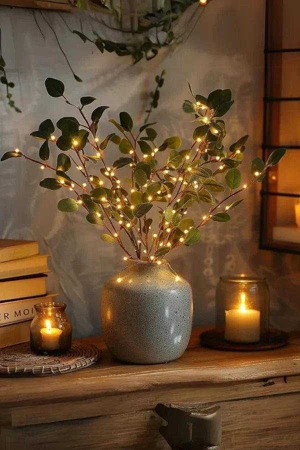Floral Branch Lights Cordless LED Set of 3