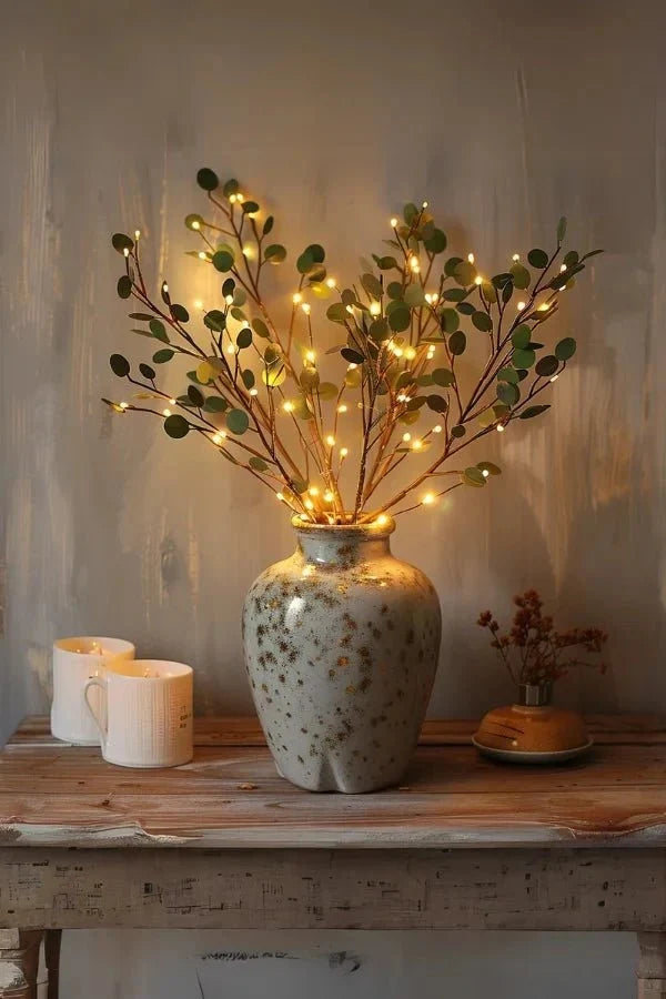Floral Branch Lights Cordless LED Set of 3