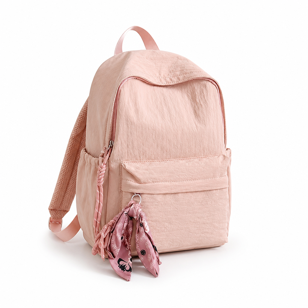 Floral Embroidered Multi-Pocket School Backpack