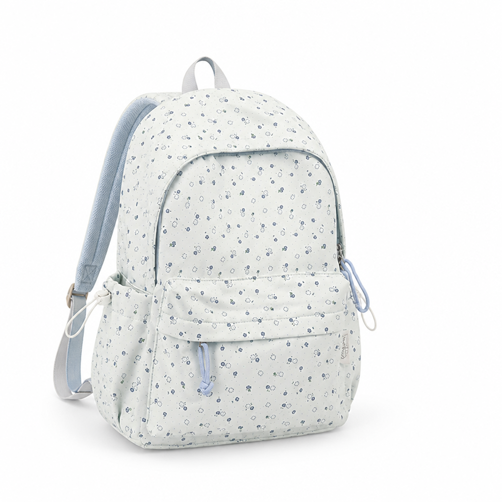 Floral Print Multi-Pocket School Backpack (Padded Straps)