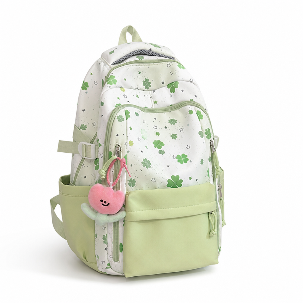 Floral Print Spacious Backpack With Adjustable Padded Straps