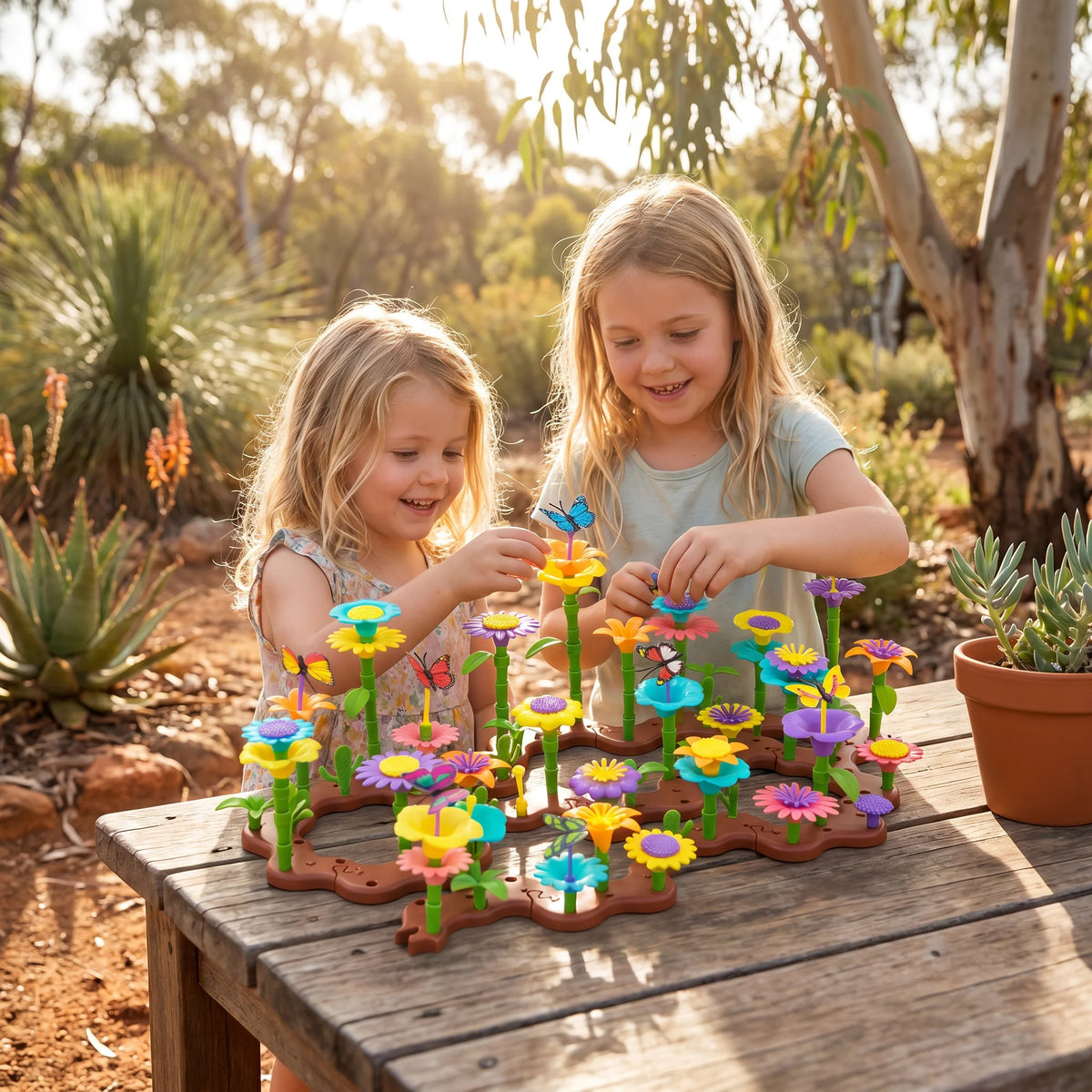 Flower Pegging Toy Colorful Garden Building Set