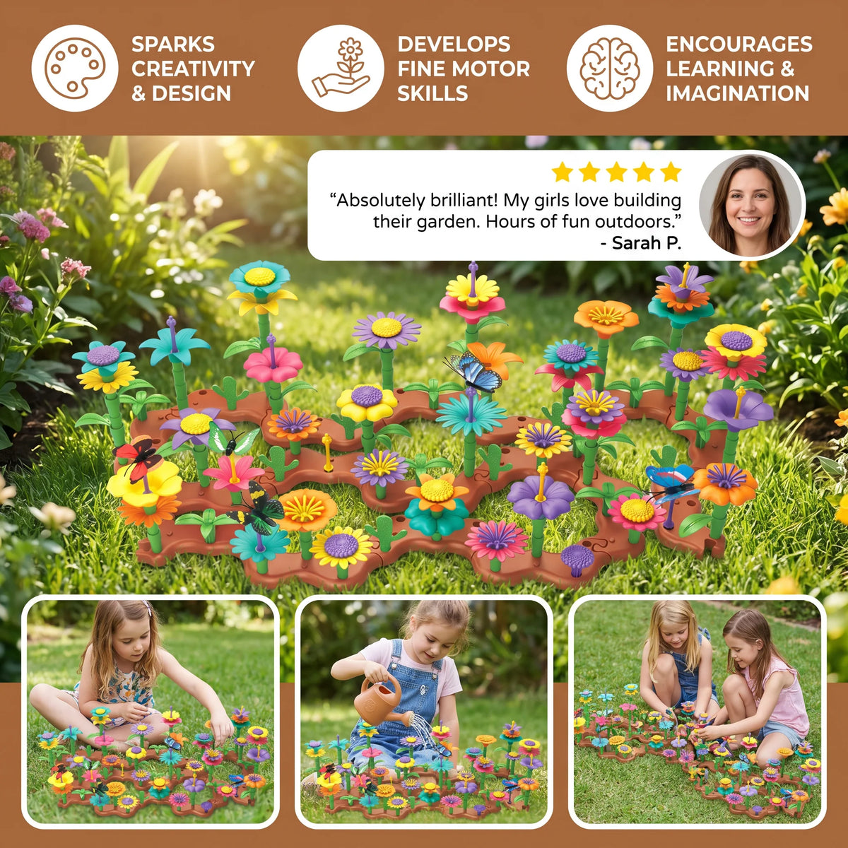 Flower Pegging Toy Colorful Garden Building Set