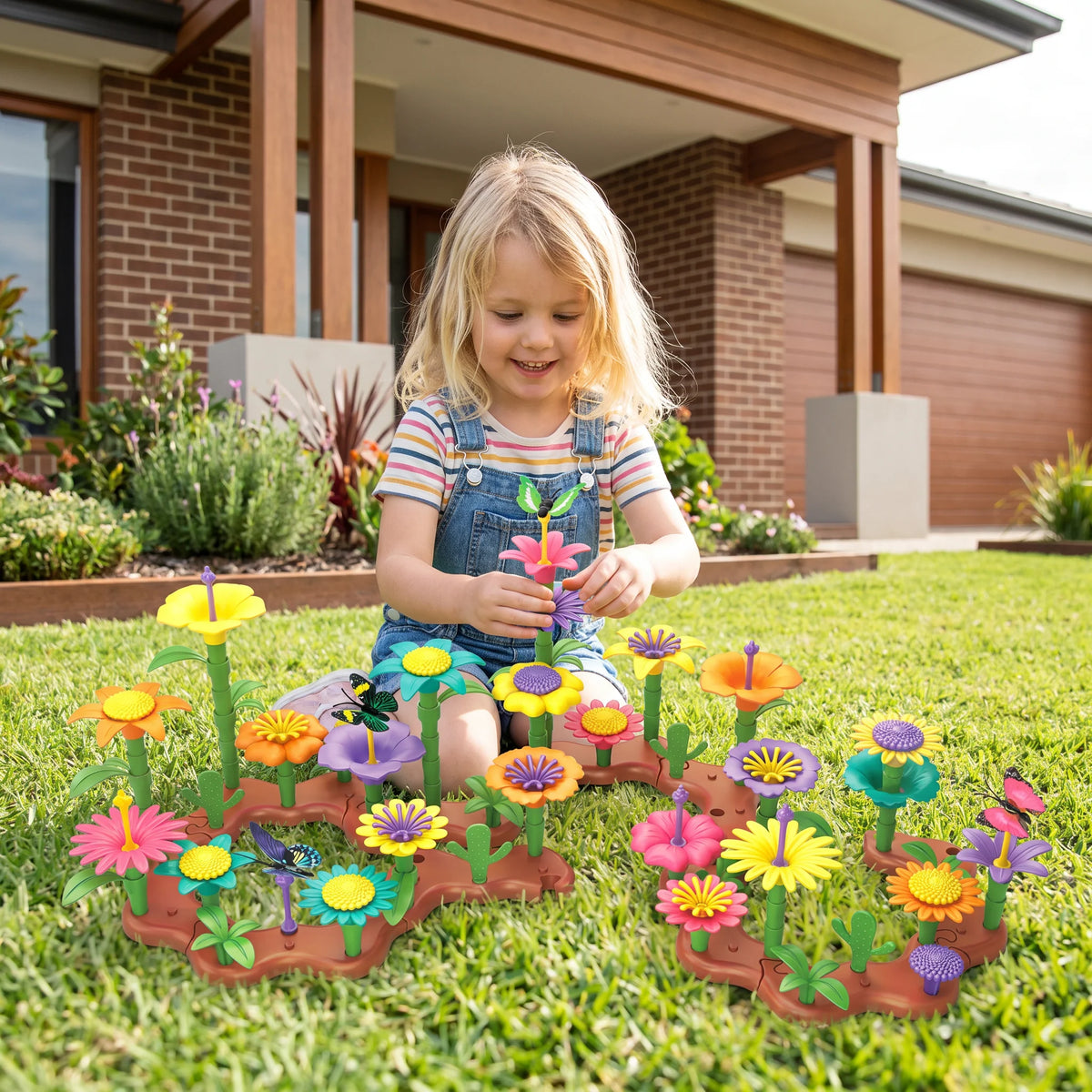 Flower Pegging Toy Colorful Garden Building Set