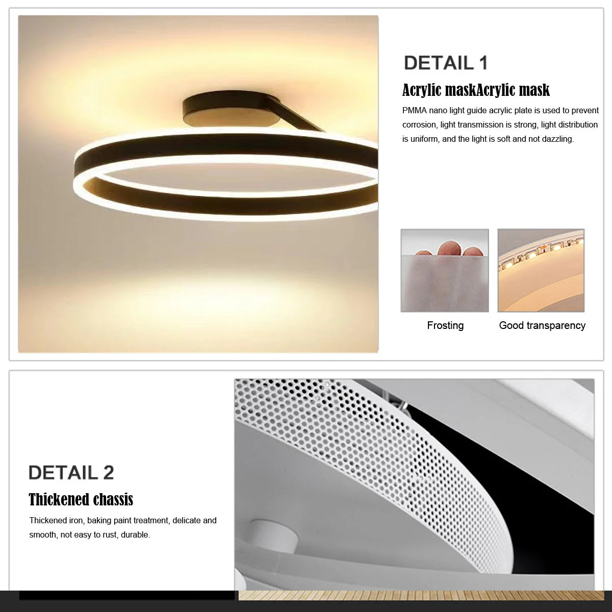 Flush Mount Ceiling Light Dimmable LED With Remote Control