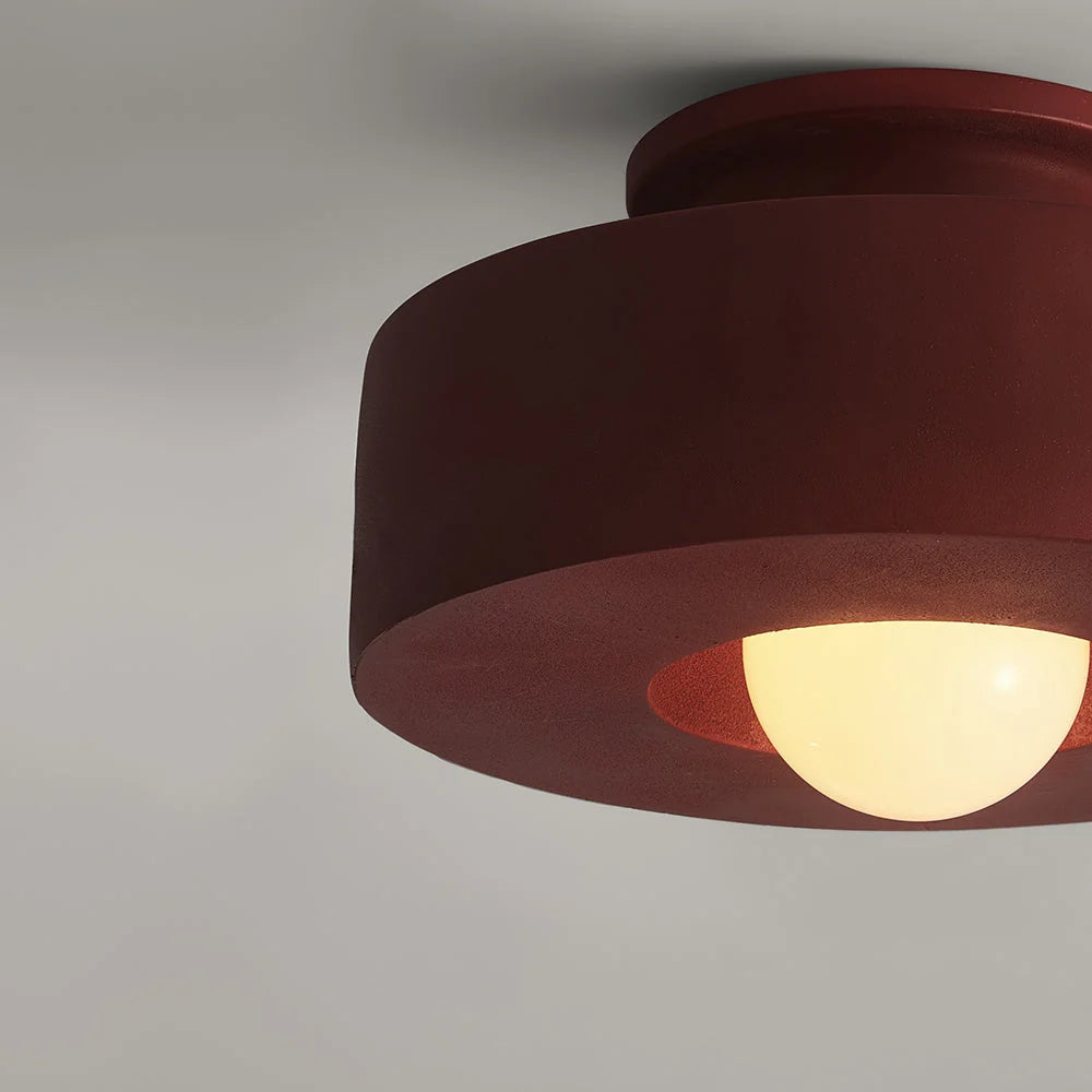 Flush-Mount Ceiling Light Matte Ceramic-Look Integrated LED & Dimmable