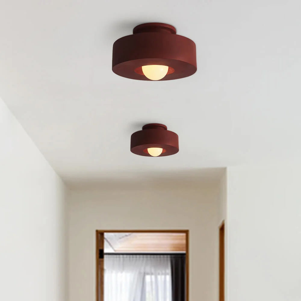 Flush-Mount Ceiling Light Matte Ceramic-Look Integrated LED & Dimmable