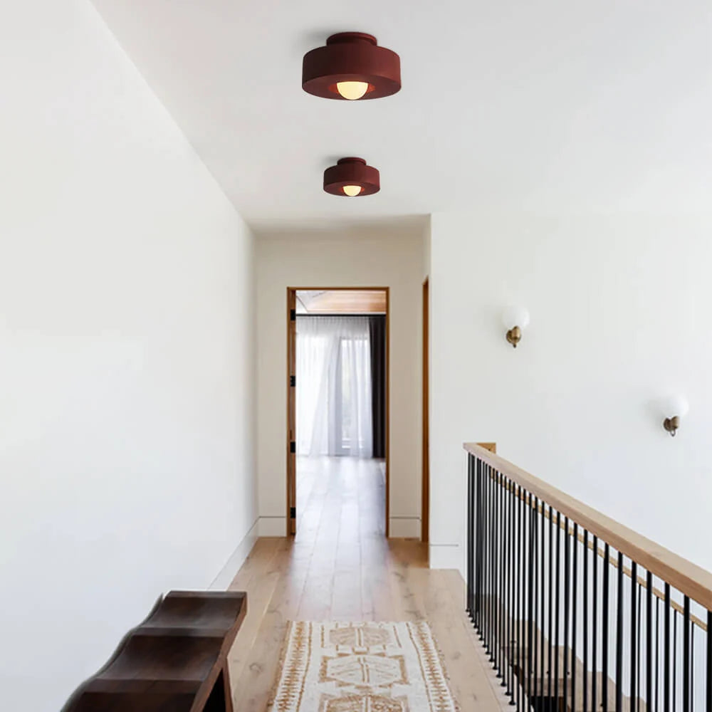 Flush-Mount Ceiling Light Matte Ceramic-Look Integrated LED & Dimmable