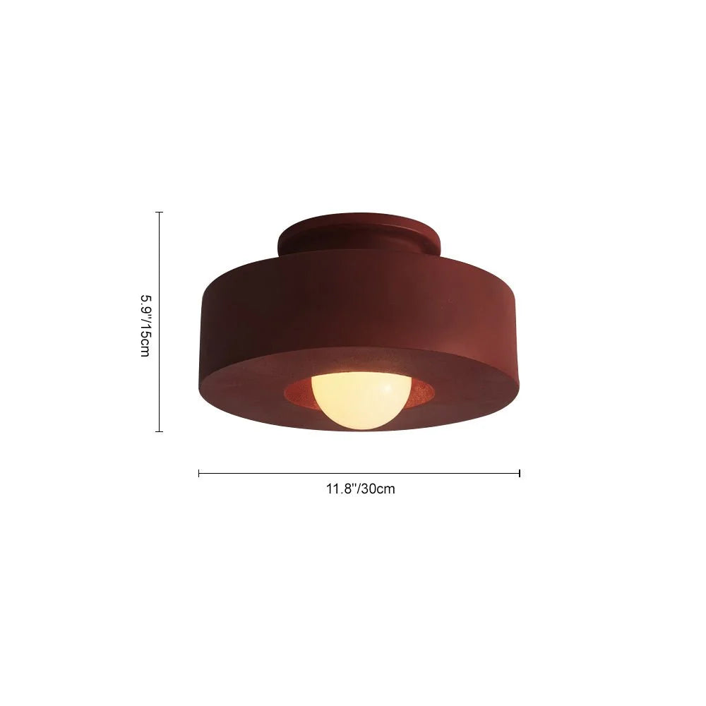 Flush-Mount Ceiling Light Matte Ceramic-Look Integrated LED & Dimmable