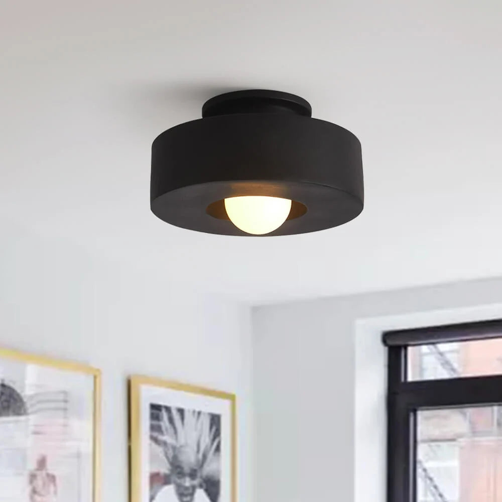 Flush-Mount Ceiling Light Matte Ceramic-Look Integrated LED & Dimmable