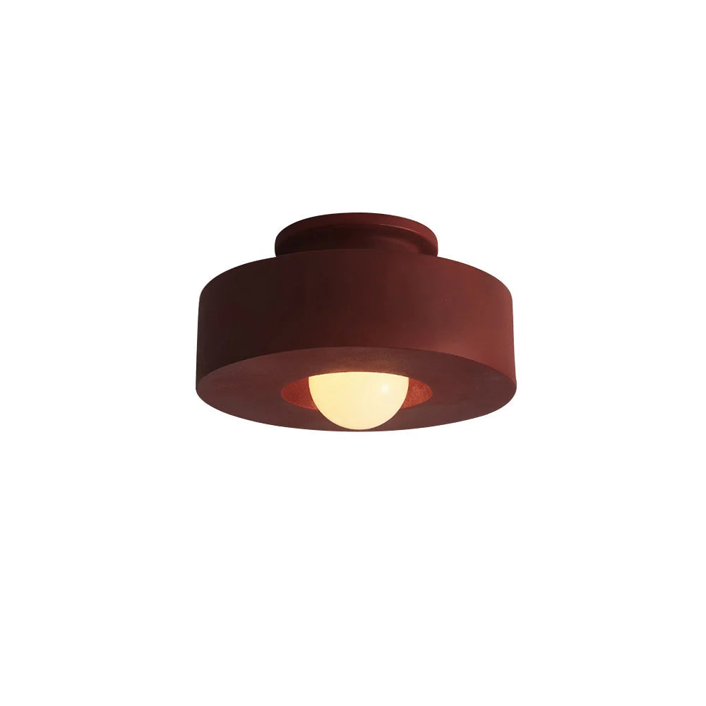Flush-Mount Ceiling Light Matte Ceramic-Look Integrated LED & Dimmable