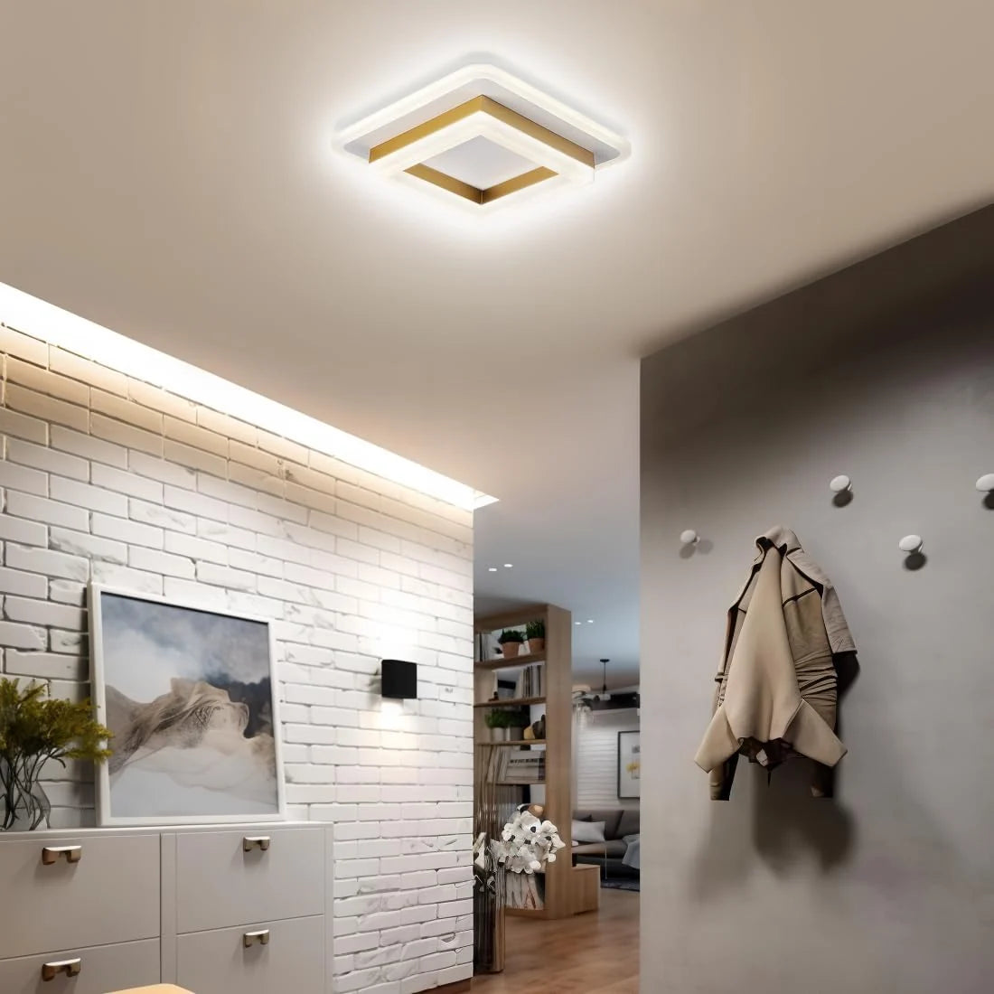Flush Mount Ceiling Light Square Acrylic Diffuser 24W LED