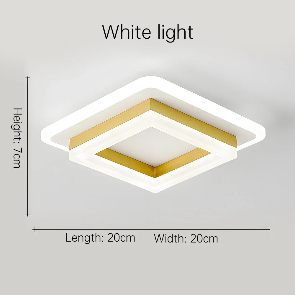 Flush Mount Ceiling Light Square Acrylic Diffuser 24W LED