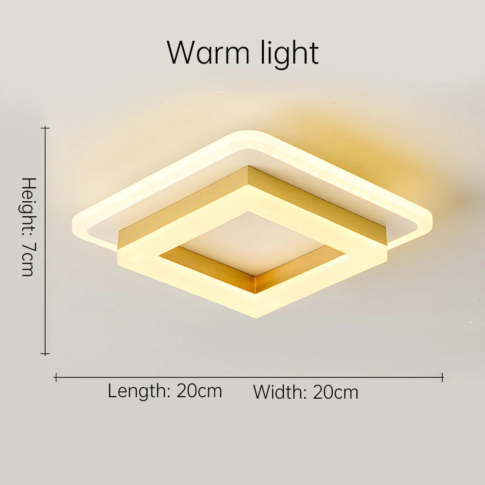 Flush Mount Ceiling Light Square Acrylic Diffuser 24W LED