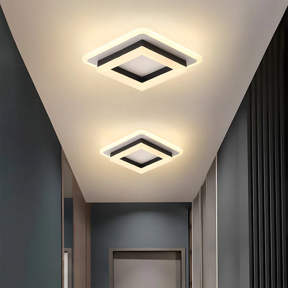 Flush Mount Ceiling Light Square Acrylic Diffuser 24W LED