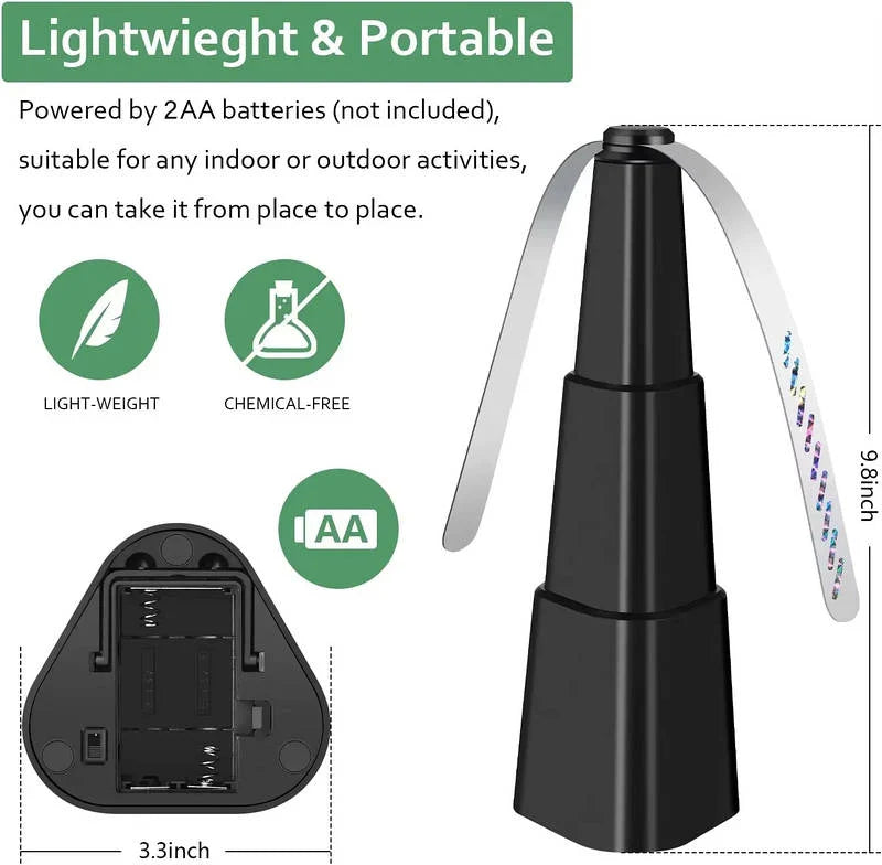 Fly Repellent Fan Holographic Blades Battery-Powered Chemical-Free