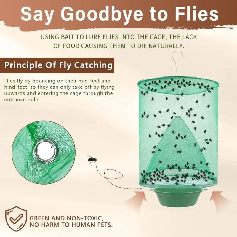 Fly Trap Foldable Reusable Bait-Compatible