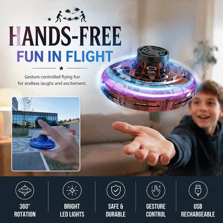Flying Spinner Toy 2-Pack LED Lights USB Rechargeable