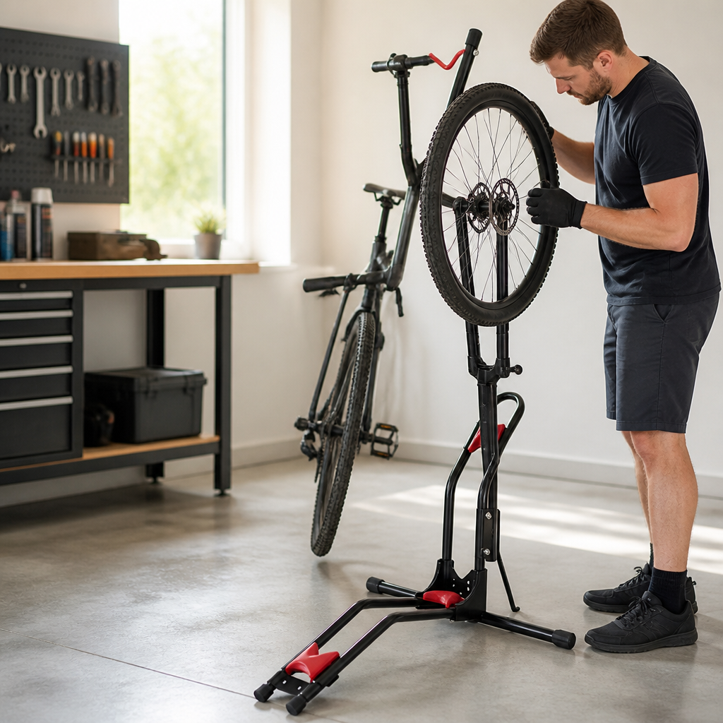 Foldable Steel Front-Wheel Clamp Bike Stand