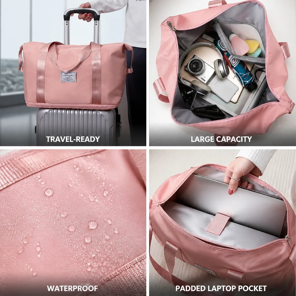 Foldable Travel Bag Waterproof Padded Laptop Pocket