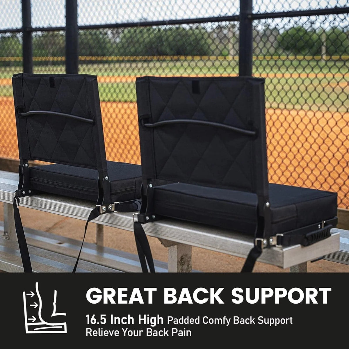 Folding Bleacher Seat Angled Back Non-Slip Base