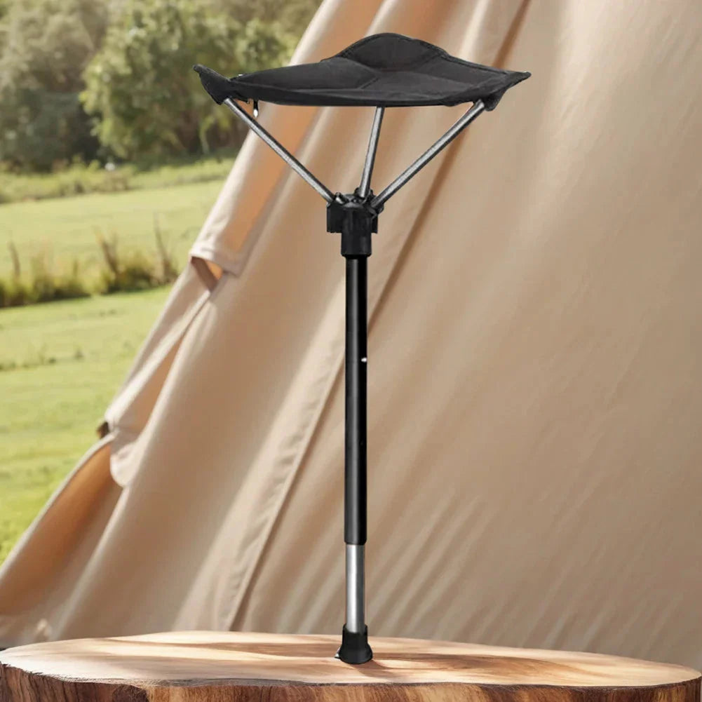 Folding Camping Stool Adjustable Height Lightweight Compact Design