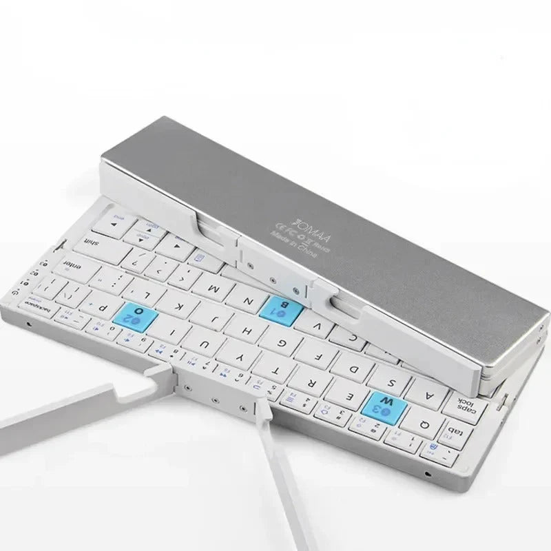 Folding Keyboard Wireless 3-Device Memory Rotating Stands