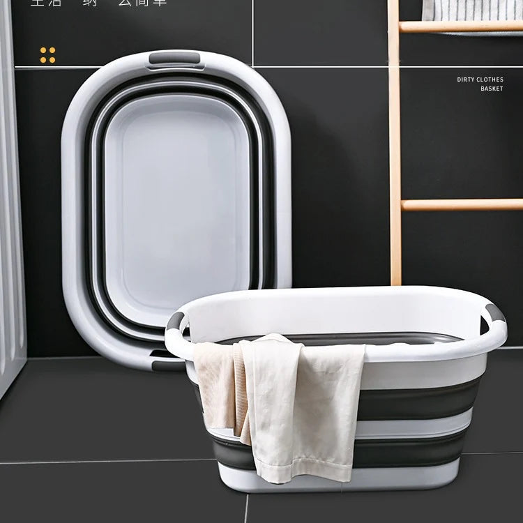 Folding Laundry Tub Space-Saving Non-Slip Base Ergonomic Handles