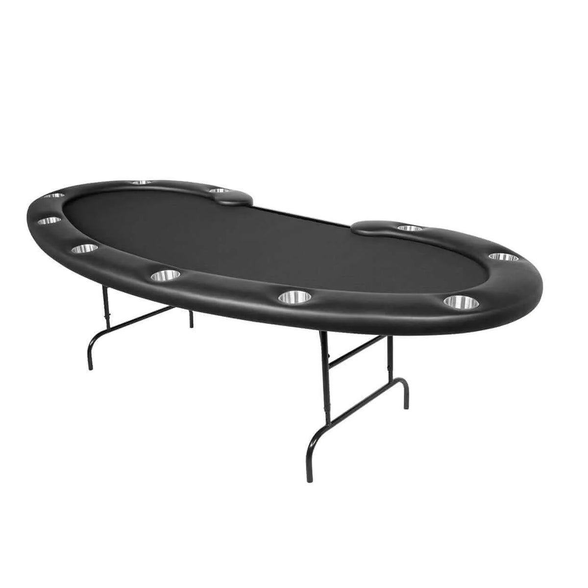 Folding Poker Table Kidney Bean Dealer Cutout Felt Surface