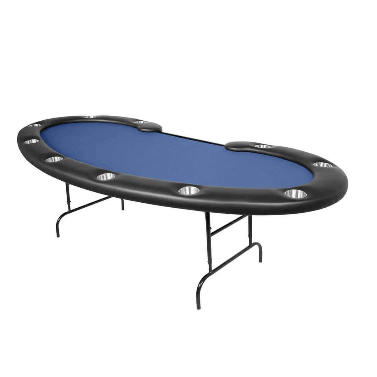 Folding Poker Table Kidney Bean Dealer Cutout Felt Surface