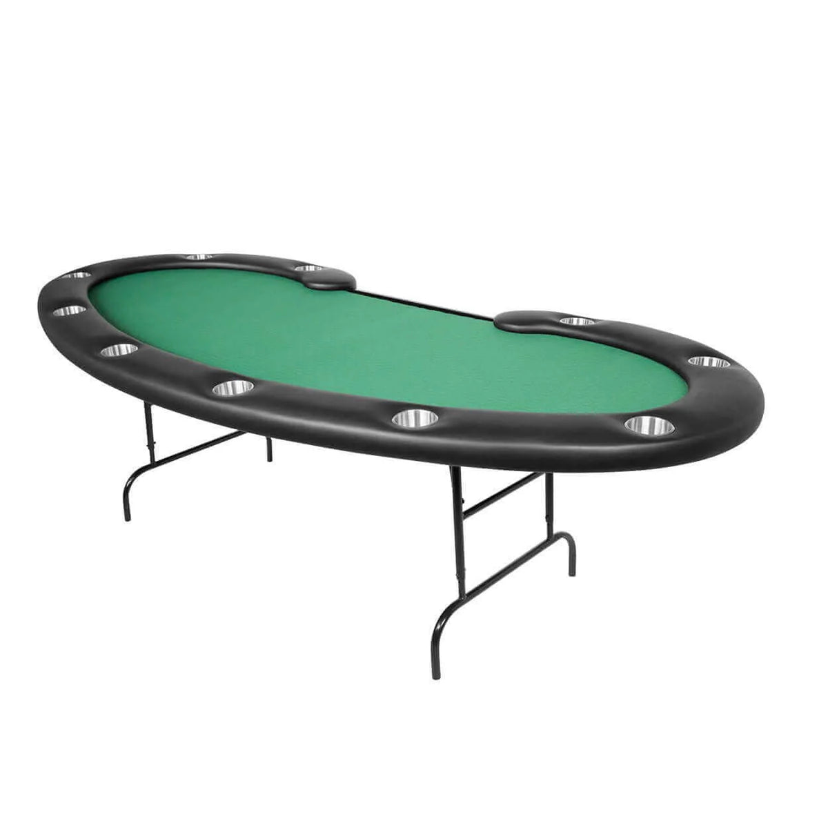 Folding Poker Table Kidney Bean Dealer Cutout Felt Surface